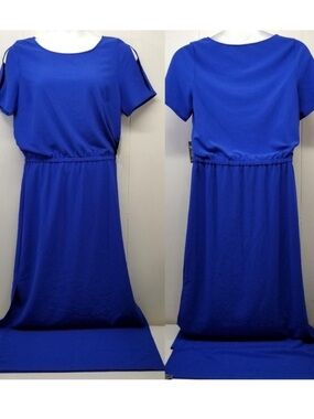Boston Proper BEAUTIFUL Blue
Maxi Dress Slit Sleeve. Size Large. EUC